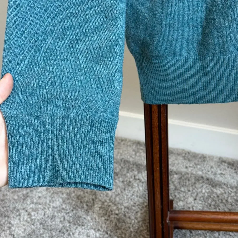 Banana Republic Italian Yarn Cashmere Wool Sweater Men’s M Teal Crew Neck Knit